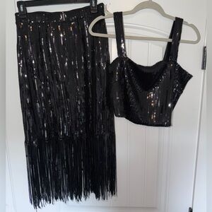 Black sequin two piece set NWT